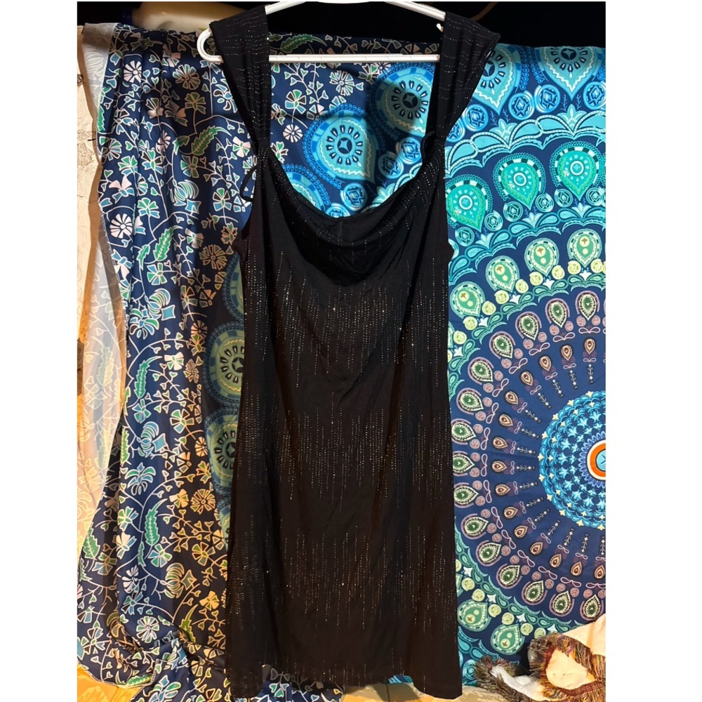 Black Sparkle Slip Dress